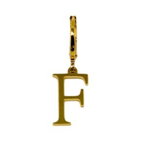 Pingente dourado letra F folheado a ouro 18k semijoia Pingente dourado letra F folheado a ouro 18k semijoia