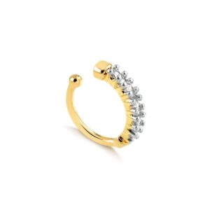 Brinco piercing fake Intuê avulso com zircônias brancas semijoia Brinco piercing fake Intuê avulso com zircônias brancas semijoia