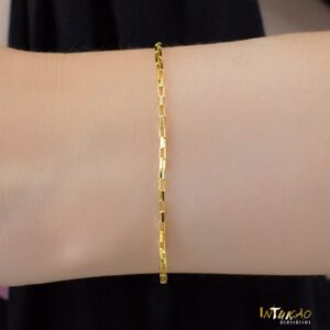 Pulseira dourada Intuê com elos banhado a ouro 18k Pulseira dourada Intuê com elos banhado a ouro 18k