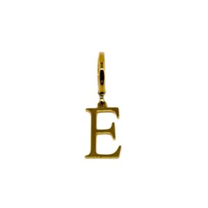 Pingente dourado letra E folheado a ouro 18k semijoia Pingente dourado letra E folheado a ouro 18k semijoia