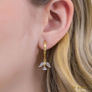Brinco Intuê Argola Espírito Santo banhado a ouro 18k Brinco Intuê Argola Espírito Santo banhado a ouro 18k