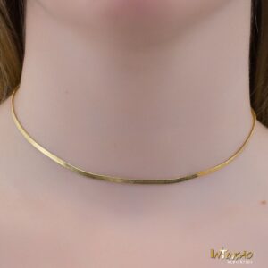 Colar dourado Choker Fita Intuê 2mm banhado a ouro 18k Colar dourado Choker Fita Intuê 2mm banhado a ouro 18k