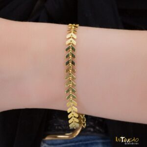 Pulseira dourada escamas banhada a ouro 18k Pulseira dourada escamas banhada a ouro 18k