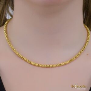 Corrente dourada Intuê pipoca banhada a ouro18k Corrente dourada Intuê pipoca banhada a ouro18k