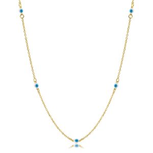 Colar Intuê dourado olho grego banhado a ouro 18k Colar Intuê dourado olho grego banhado a ouro 18k
