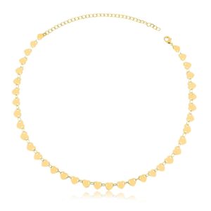 Colar Intuê corações lisos banhado a ouro 18k Colar Intuê corações lisos banhado a ouro 18k