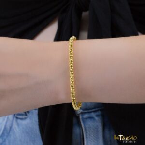 Pulseira Intuê Malha Pipoca banhado a ouro 18k Pulseira Intuê Malha Pipoca banhado a ouro 18k