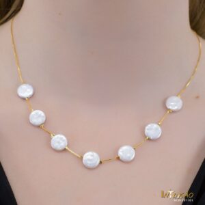 Colar Intuê Pérola 10mm banhado a ouro 18k Colar Intuê Pérola 10mm banhado a ouro 18k