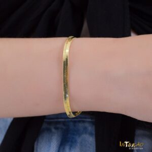 Pulseira dourada fita 4mm banhada a ouro 18k Pulseira dourada fita 4mm banhada a ouro 18k