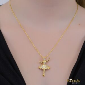 Colar Intuê bailarina banhado a ouro 18k Colar Intuê bailarina banhado a ouro 18k