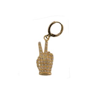 Pingente dourado paz e amor com zirconia branca folheado semijoia Pingente dourado paz e amor com zirconia branca folheado semijoia