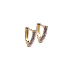 Brinco Intuê click banhado a ouro 18k com zircônias semijoia Brinco Intuê click banhado a ouro 18k com zircônias semijoia
