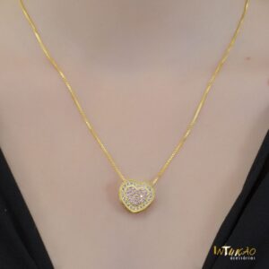 Colar dourado coração banhado a ouro 18k Colar dourado coração banhado a ouro 18k