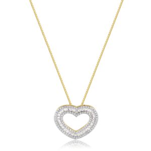 Colar Intuê coração vazado com zircônias banhado a ouro 18k semijoia Colar Intuê coração vazado com zircônias banhado a ouro 18k semijoia