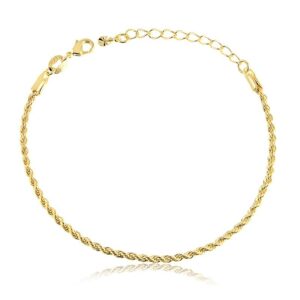 Pulseira dourada cordão baiano 2mm banhado a ouro 18k semijoia Pulseira dourada cordão baiano 2mm banhado a ouro 18k semijoia
