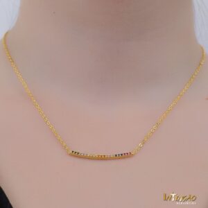 Colar Intuê zircônias coloridas banhado a ouro 18k Colar Intuê zircônias coloridas banhado a ouro 18k