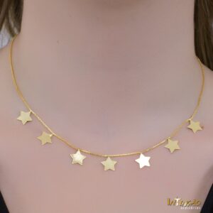 Colar Intuê estrela banhado a ouro 18k Colar Intuê estrela banhado a ouro 18k