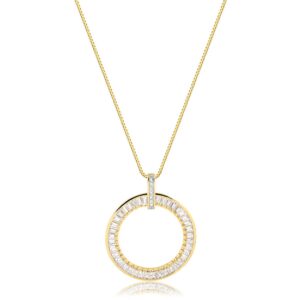 Colar Intuê círculo vazado com zircônias banhado a ouro 18k semijoia Colar Intuê círculo vazado com zircônias banhado a ouro 18k semijoia