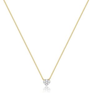 Colar folheado a ouro 18k coração pp com zircônias semijoia Colar folheado a ouro 18k coração pp com zircônias semijoia
