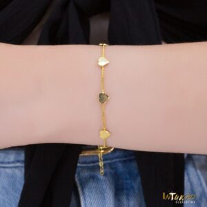 Pulseira dourada corações banhada a ouro 18k Pulseira dourada corações banhada a ouro 18k