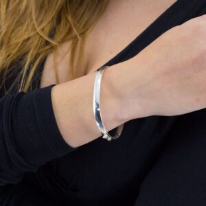 Pulseira prata 925 bracelete liso 6mm Pulseira prata 925 bracelete liso 6mm