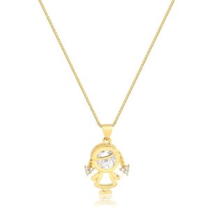 Colar Intuê menina zircônia banhada a ouro 18k Colar Intuê menina zircônia banhada a ouro 18k