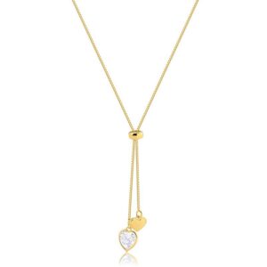 Colar dourado regulável coração folheado a ouro 18k semijoia Colar dourado regulável coração folheado a ouro 18k semijoia