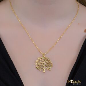 Colar Intuê árvore da vida banhado a ouro 18k Colar Intuê árvore da vida banhado a ouro 18k