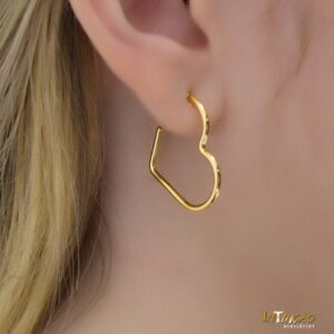 Brinco dourado coração banhado a ouro 18k Brinco dourado coração banhado a ouro 18k