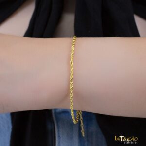 Pulseira Intuê Cordão Baiano 2mm banhado a ouro 18k Pulseira Intuê Cordão Baiano 2mm banhado a ouro 18k