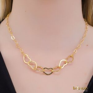 Colar dourado elos coração banhado a ouro 18k Colar dourado elos coração banhado a ouro 18k