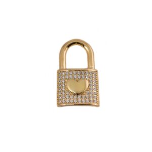 Pingente cadeado folheado com zirconia semijoia Pingente cadeado folheado com zirconia semijoia