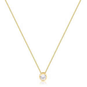 Colar Intuê ponto luz zircônia banhado a ouro 18k Colar Intuê ponto luz zircônia banhado a ouro 18k