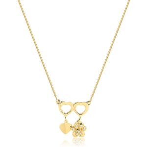 Colar pet com zircônias folheado a ouro 18k semijoia Colar pet com zircônias folheado a ouro 18k semijoia