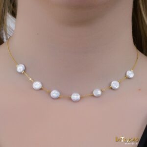 Colar Intuê pérola 6mm banhado a ouro 18k Colar Intuê pérola 6mm banhado a ouro 18k