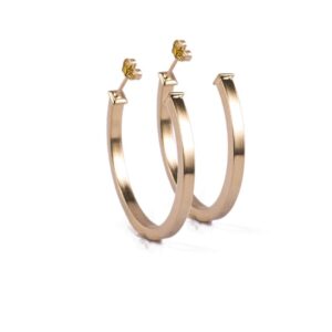 Brinco Intuê argola lisa com pino banhada a ouro 18k semijoia Brinco Intuê argola lisa com pino banhada a ouro 18k semijoia