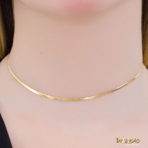 Colar choker dourado fita 2mm banhado a ouro 18k Colar choker dourado fita 2mm banhado a ouro 18k