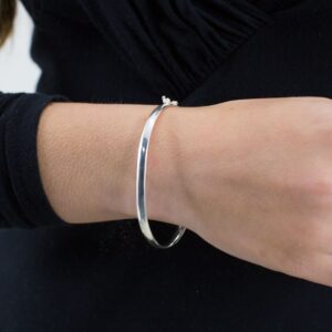 Pulseira bracelete prata liso 925 4mm Pulseira bracelete prata liso 925 4mm