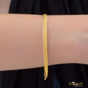 Pulseira dourada Intuê malha banhada a ouro 18k Pulseira dourada Intuê malha banhada a ouro 18k