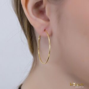 Brinco Intuê argola fio banhado a ouro 18k Brinco Intuê argola fio banhado a ouro 18k
