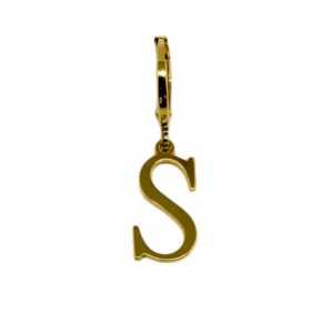Pingente dourado letra “S” folheado a ouro 18k semijoia Pingente dourado letra “S” folheado a ouro 18k semijoia
