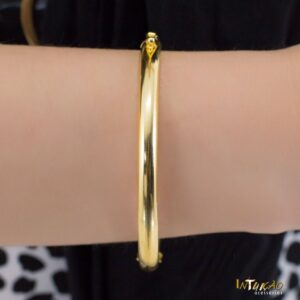 Pulseira Bracelete dourado liso 6mm banhado a ouro 18k Pulseira Bracelete dourado liso 6mm banhado a ouro 18k