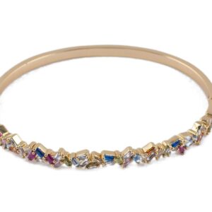 Pulseira bracelete zirconia colorida folheado a ouro 18k semijoia Pulseira bracelete zirconia colorida folheado a ouro 18k semijoia