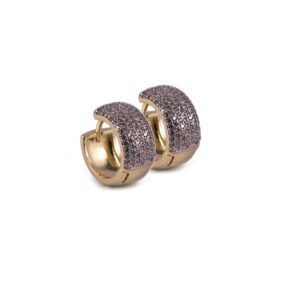 Brinco Intuê argola click microzircônia banhada a ouro 18k semijoia Brinco Intuê argola click microzircônia banhada a ouro 18k semijoia