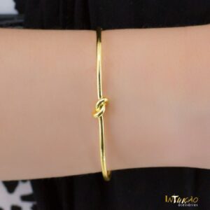 Pulseira bracelete dourada aro nó banhada a ouro 18k Pulseira bracelete dourada aro nó banhada a ouro 18k