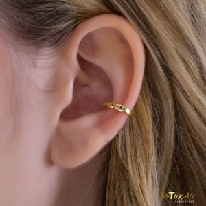 Piercing Fake dourado Intuê colorido banhado a ouro 18k Piercing Fake dourado Intuê colorido banhado a ouro 18k