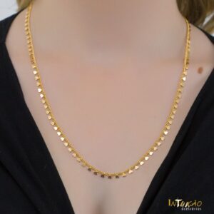 Colar longo dourado mini corações banhado a ouro 18k Colar longo dourado mini corações banhado a ouro 18k