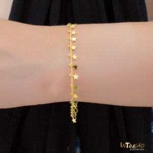 Pulseira Intuê estrelas banhada a ouro 18k Pulseira Intuê estrelas banhada a ouro 18k