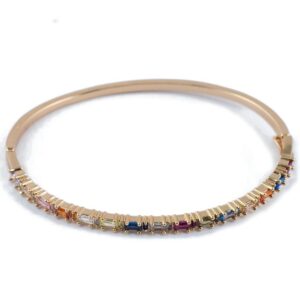 Pulseira bracelete zirconia colorida folheada a ouro 18k semijoia Pulseira bracelete zirconia colorida folheada a ouro 18k semijoia