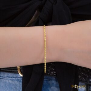 Pulseira dourada cordao baiano 2mm banhado a ouro 18k Pulseira dourada cordao baiano 2mm banhado a ouro 18k